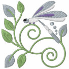 ladies_casual_tshirt - Delightful embroidered dragonflies in pastal colors on tshirts, shirts, jackets, hats and bags.: Sizes  Available colors: white
