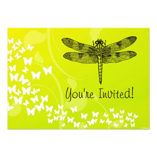Dragonfly Garden Party Custom Invitation