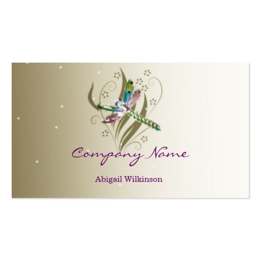 Dragonfly Glow Business Card (front side)