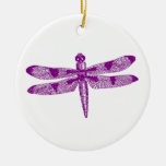 Dragonfly Graphic (Purple) Double Design ornaments