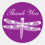 Dragonfly Graphic Thank You Round stickers