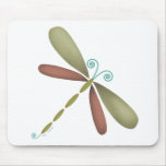 Dragonfly - green/brown mouse pad