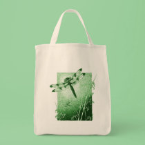 Dragonfly Grocery Tote (Green) bags