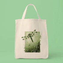 Dragonfly Grocery Tote (Sage Green) bags