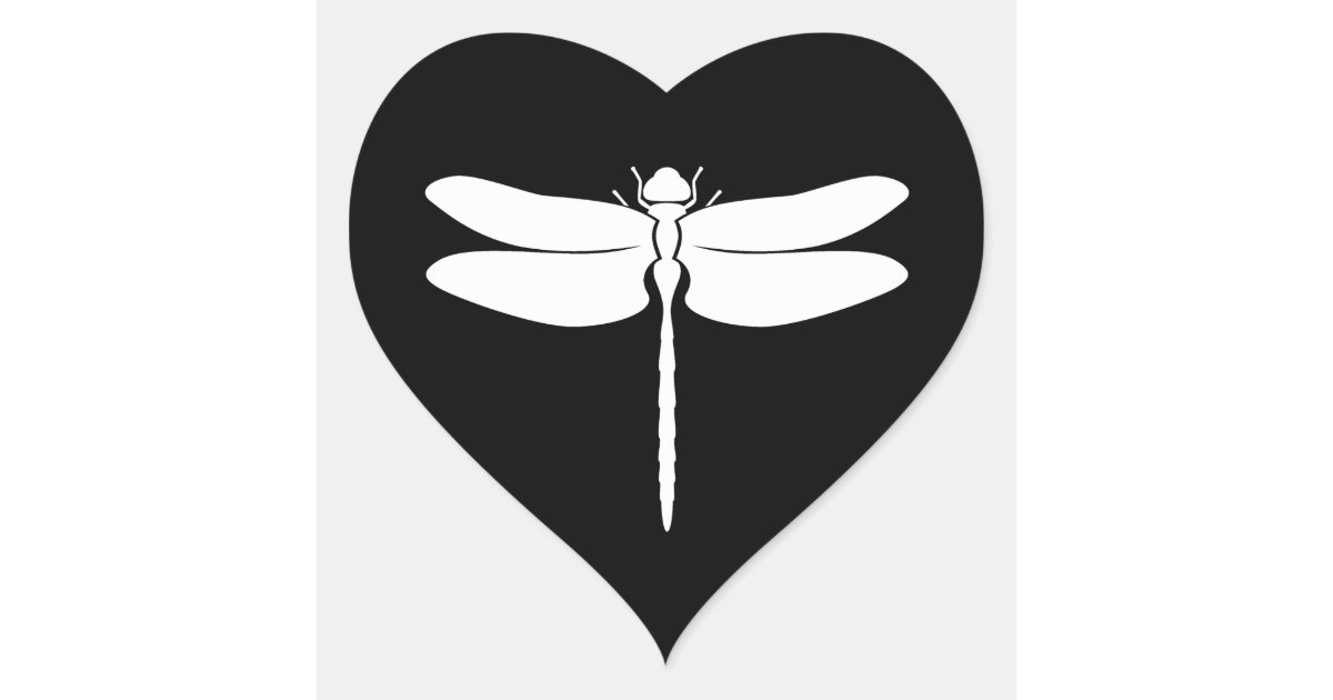 Dragonfly Heart Sticker | Zazzle