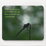 Dragonfly in Silhouette on Horsetail Rush Mousepads