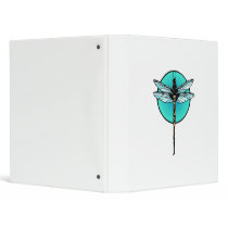 Dragonfly in Turquoise Circle Vinyl Binders