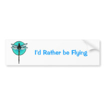 Dragonfly in Turquoise Circle Bumper Stickers