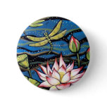 DRAGONFLY LOTUS PINBACK BUTTON