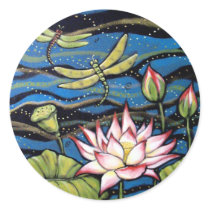DRAGONFLY LOTUS   by Diana S Martin Stickers