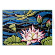 DRAGONFLY LOTUS GREETING CARD