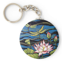 DRAGONFLY LOTUS KEY CHAINS
