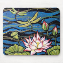 DRAGONFLY LOTUS MOUSE PAD