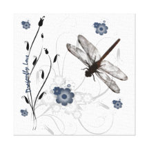 Dragonfly Love Stretched Canvas Print