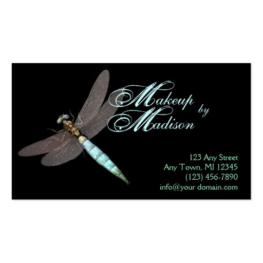 Dragonfly Monogram Business Business Card Template (front side)