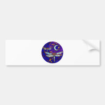 dragonfly moon bumper sticker