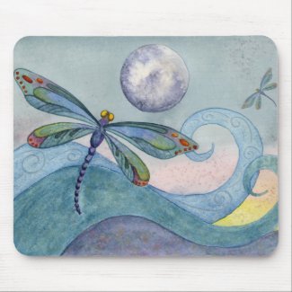 Dragonfly Moon Mousepad mousepad