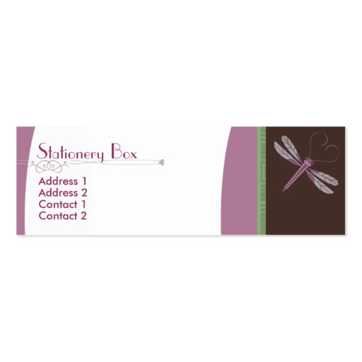 Dragonfly 'Neopolitan' Skinny Business Cards (front side)