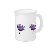 Dragonfly on Purple Water Lily Drink Pitchers
