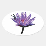 Dragonfly on Purple Water Lily Stickers