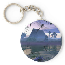 dragonfly, pond, michelle, wilder, lilly, pad, frogs, frog, farm, country, screnery, morning, lillypad, flower, flowers, barn, ponds, water, sunrise, sunset, dragonflies and damselflies, Keychain with custom graphic design