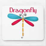 Dragonfly - red/teal mouse pads