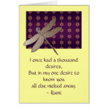 Dragonfly & Rumi Quote Inspirational Card