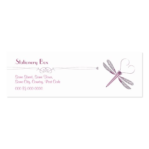 Dragonfly 'Skinny' Personal Calling Cards Business Card Template