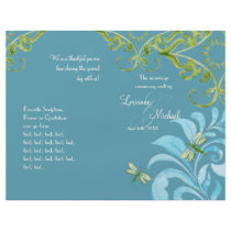 Dragonfly Swirls - Formal Wedding Program Custom Flyer