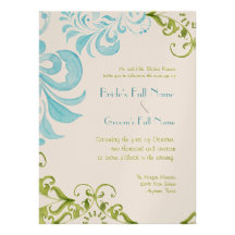 Dragonfly Swirls Watercolor Wedding Invitations