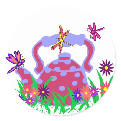 Dragonfly teapot stickers