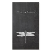 Dragonfly Vintage Etching Rustic Grunge Look Black business cards