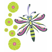 Dragonfly with Flowers Long Sleeve shirt