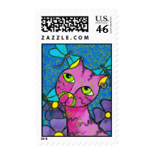 DragonflyCat Postage Stamps