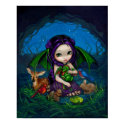 Dragonling Garden 3 fantasy fairy dragon Art Print by strangeling Dragonling Garden 3 fantasy fairy dragon Art Print
