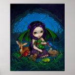 Dragonling Garden 3 fantasy fairy dragon Art Print posters