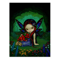 art, fantasy, eye, eyes, big eye, garden, fairy, wing, wings, butterfly, flower, flowers, night, forest, woods, nature, dragonling, dragonlings, dragon, baby dragon, baby, dragon fairy, dragons, big eyed, jasmine, becket-griffith, becket, griffith, jasmine becket-griffith, jasmin, strangeling, artist, goth, gothic, gothic fairy, faery, fairies, faerie, fairie, Postcard with custom graphic design