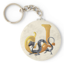 Dragonlore Initial J Keychain