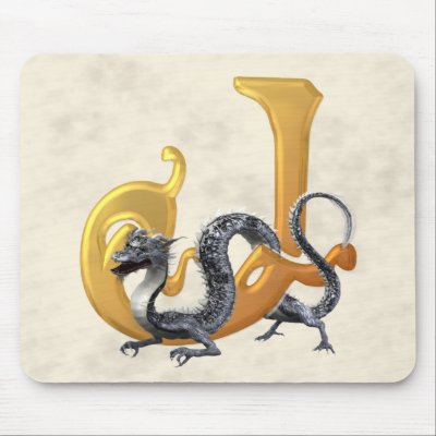 Dragonlore Initial J Mouse Pads by initials