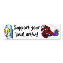 dragonred, Robot, Support yourlocal artist! bumper stickers