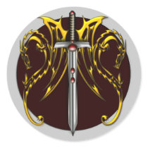 DRAGONS AND SWORD STICKER