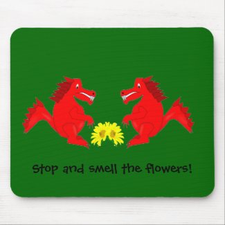 Dragons and yellow flowers Mousepad mousepad