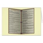 Dragon's Den Tavern Menu Greeting Cards