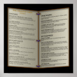 Dragon's Den Tavern Menu Posters