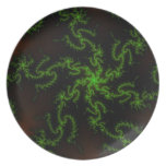 Dragon's Dream - green and red fractal art Party Plate