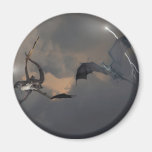 Dragons Fighting in Storm Clouds Magnet