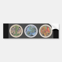 Dragons in a Row Bumper Stickers