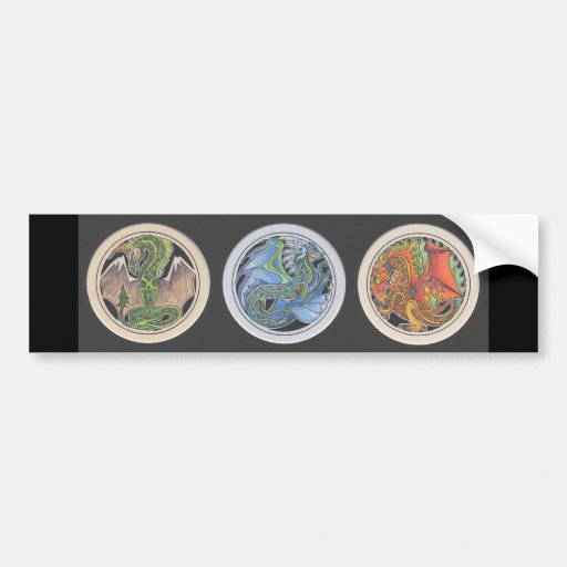 Dragons in a Row Bumper Stickers