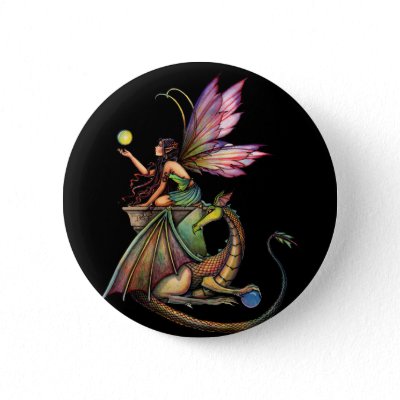 Dragon's Orbs Fairy and Dragon by Molly Harrison Pin