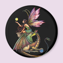 Dragon's Orbs Fairy and Dragon by Molly Harrison magnets